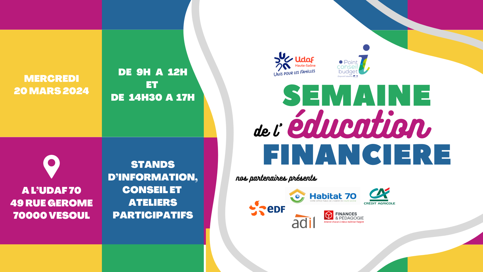 Semaine de l'éducation financière 2024 - Udaf 70 Haute-Saône